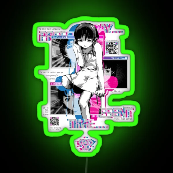 QR Lain Windows RGB Neon Sign
