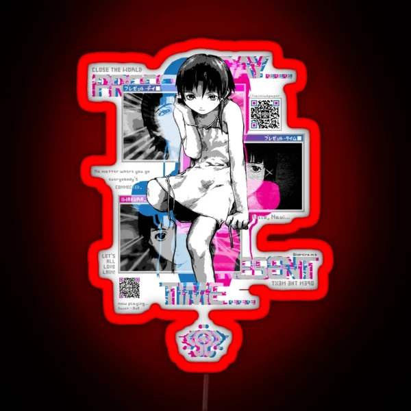QR Lain Windows RGB Neon Sign