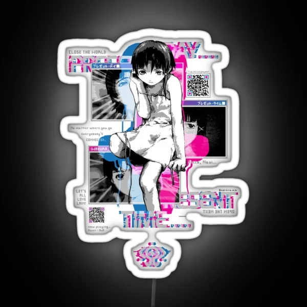 QR Lain Windows RGB Neon Sign