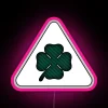 Alfa Romeo Quadrifoglio neon RGB pink lighted sign.