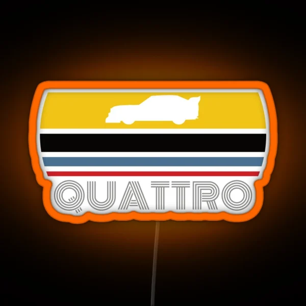 Quattro Group B Rallying WRC Design RGB Neon Sign