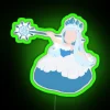 Queen Frostine neon sign with RGB lighting.