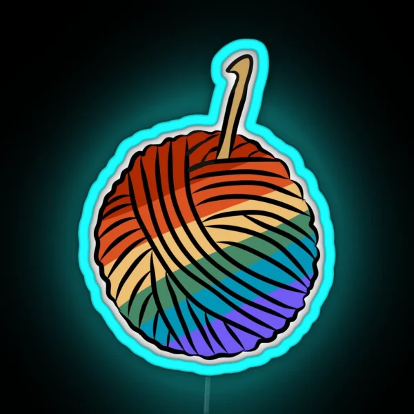 Queer Crochet Club RGB Neon Sign