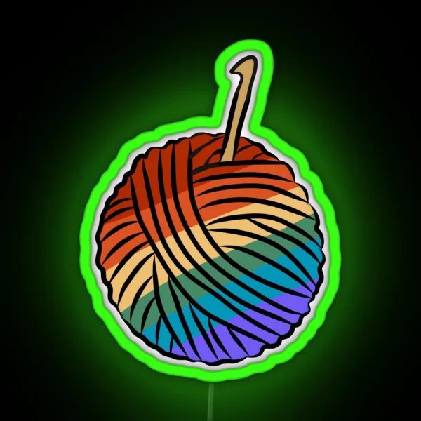 Queer Crochet Club RGB Neon Sign