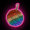 alt="Queer crochet club neon RGB sign
