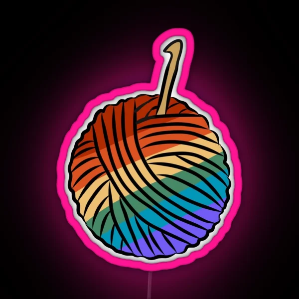 Queer Crochet Club RGB Neon Sign