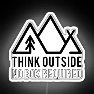 Quote Think Outside No Box Required RGB Neon Sign