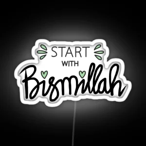 Quran Quote Start With Bismillah RGB Neon Sign