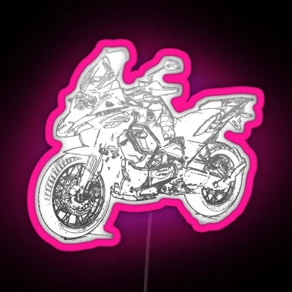 R1250GS Adventure Pencil Silhouette Motorcycle Touring RGB Neon Sign