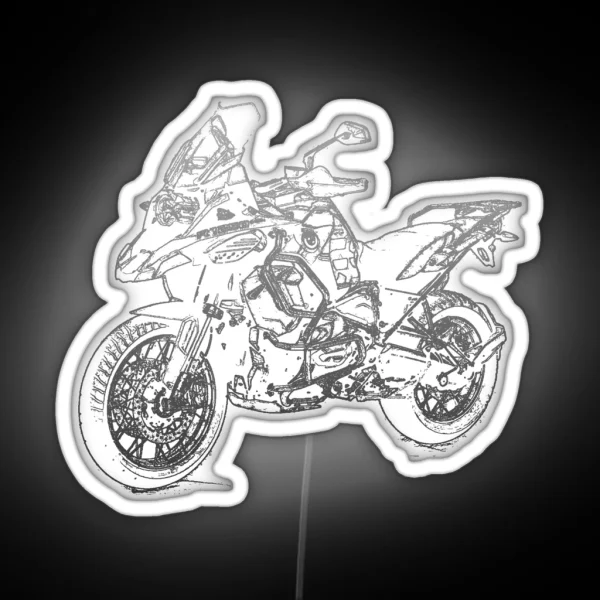 R1250GS Adventure Pencil Silhouette Motorcycle Touring RGB Neon Sign