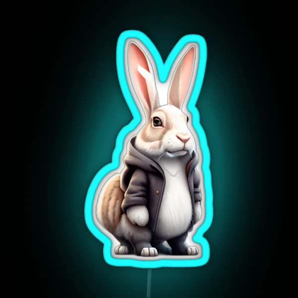 Rabbit With Big Ears RGB Neon Sign