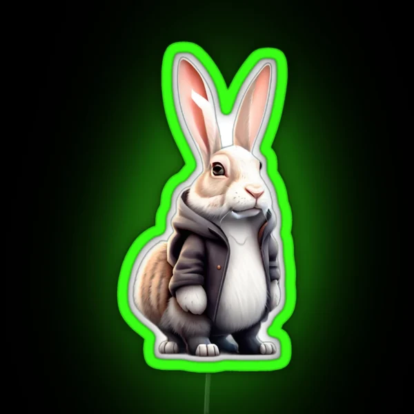 Rabbit With Big Ears RGB Neon Sign