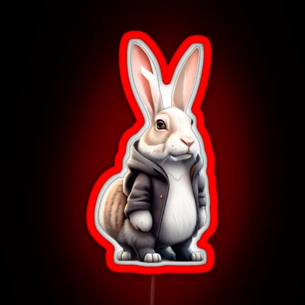 Rabbit With Big Ears RGB Neon Sign
