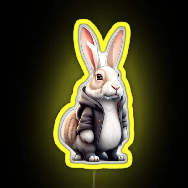 Rabbit With Big Ears RGB Neon Sign