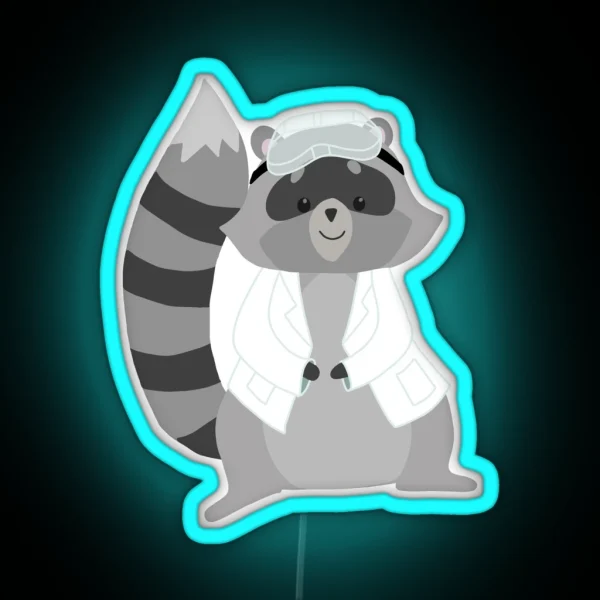 Raccoon Chemist RGB Neon Sign