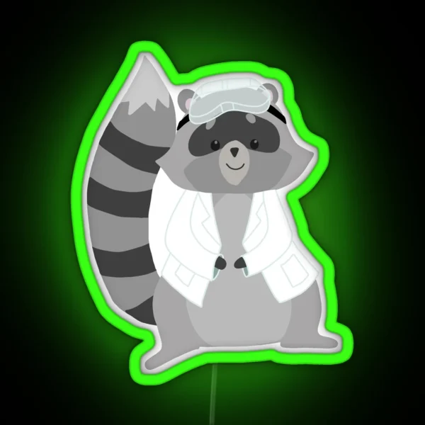 Raccoon Chemist RGB Neon Sign