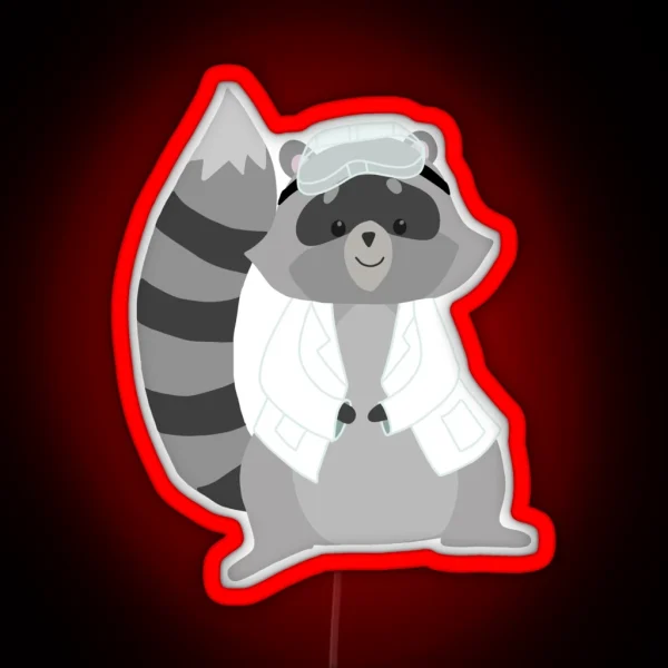Raccoon Chemist RGB Neon Sign