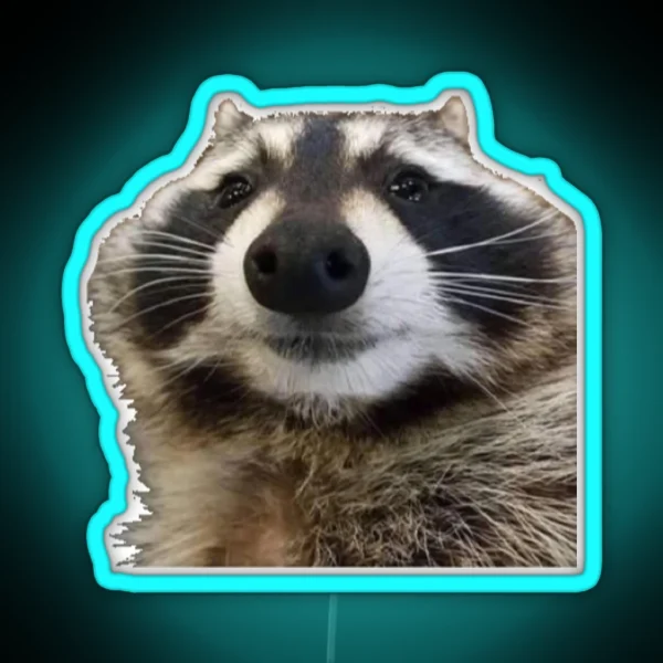 Raccoon Meme RGB Neon Sign