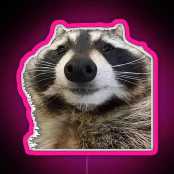 Raccoon Meme RGB Neon Sign