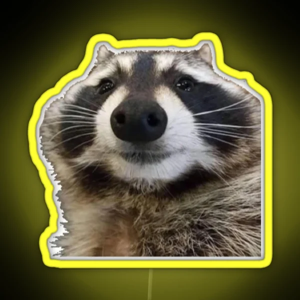 Raccoon Meme RGB Neon Sign