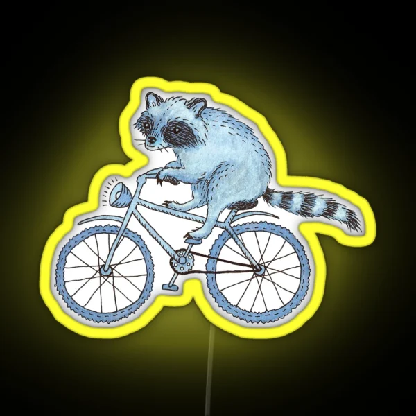 Raccoon On A Bicycle RGB Neon Sign