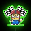 rgb neon racer minion sign in green