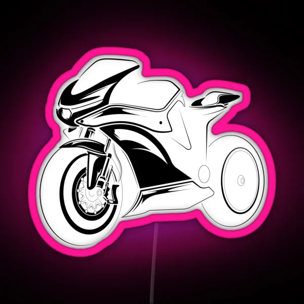 Racing Motorcycle As A Sketch Icon RGB Neon Sign