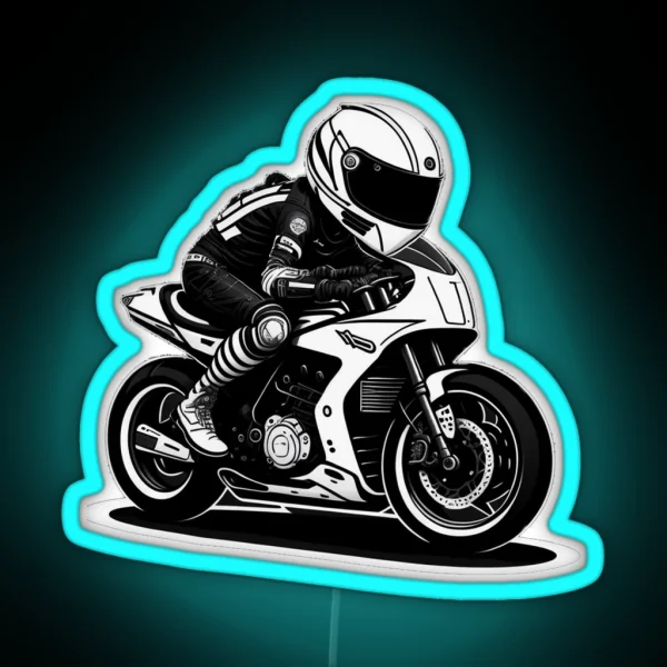 Racing Motorcycle RGB Neon Sign