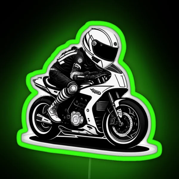 Racing Motorcycle RGB Neon Sign