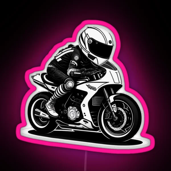 Racing Motorcycle RGB Neon Sign