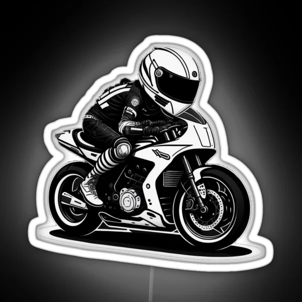 Racing Motorcycle RGB Neon Sign