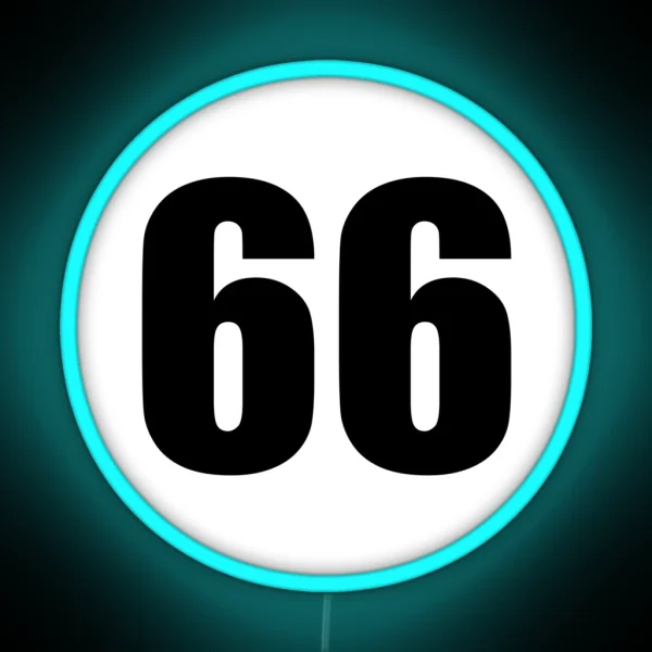 Racing Number 66 RGB Neon Sign