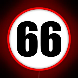 Racing Number 66 RGB Neon Sign