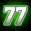 Neon racing number 77 - RGB neon sign in vibrant green
