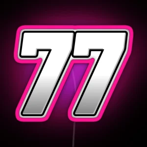 Racing Number 77 RGB Neon Sign