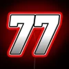 racing number 77 rgb neon sign red