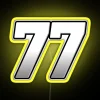 RGB Neon Sign Featuring Racing Number 77 in Yellow
