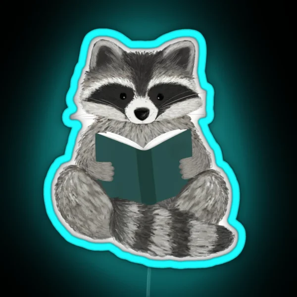 Racoon Reading RGB Neon Sign