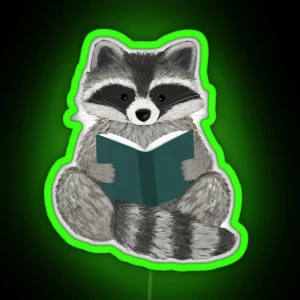 Racoon Reading RGB Neon Sign