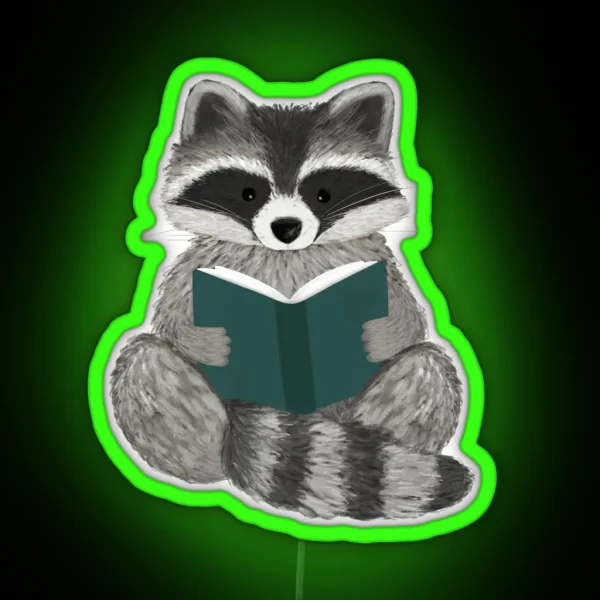 Racoon Reading RGB Neon Sign