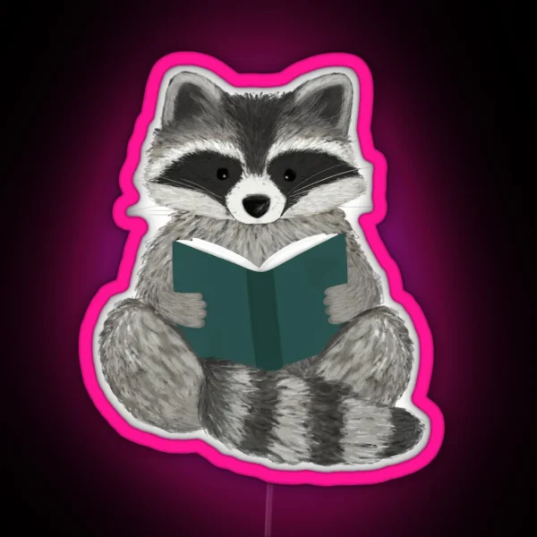 Racoon Reading RGB Neon Sign