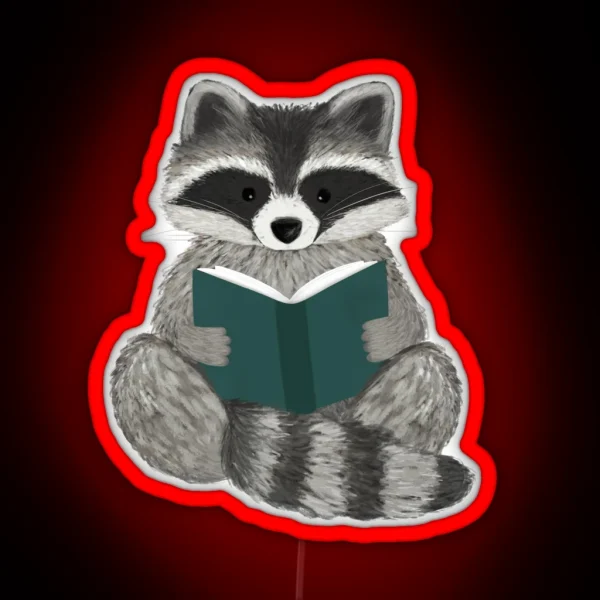 Racoon Reading RGB Neon Sign
