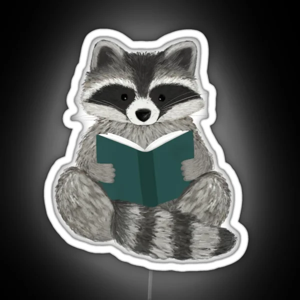 Racoon Reading RGB Neon Sign