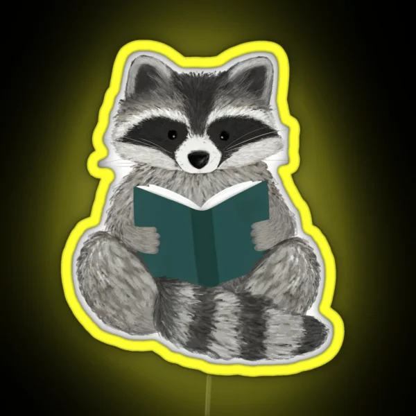 Racoon Reading RGB Neon Sign