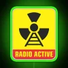 rgb neon sign featuring an amateur radio operator in vibrant green.