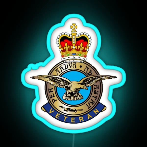 RAF Royal Air Force Veterans RGB Neon Sign