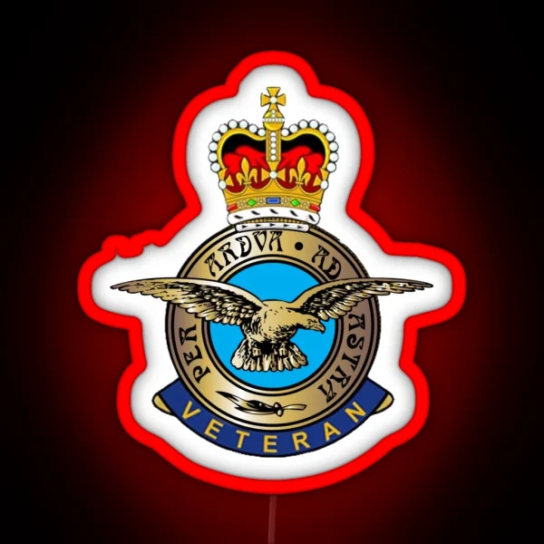 RAF Royal Air Force Veterans RGB Neon Sign