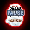 neon sign displaying rage quit tea break in rgb colors