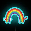 Rainbow Cat Neon Sign with RGB Glow