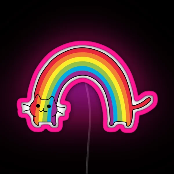 Rainbow Cat RGB Neon Sign